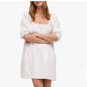 Mango Puff Sleeve Tiered Cotton Dress